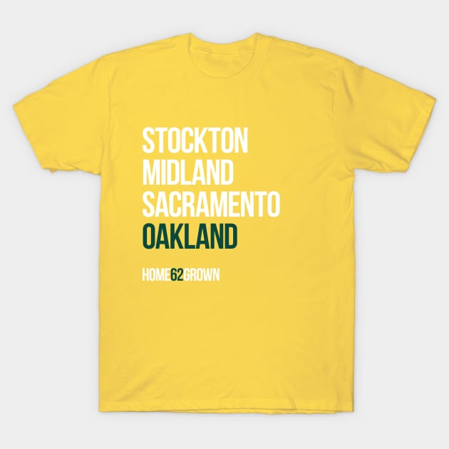 "Homegrown Series" Oakland: Doo (Gold) T-Shirt by alanduda